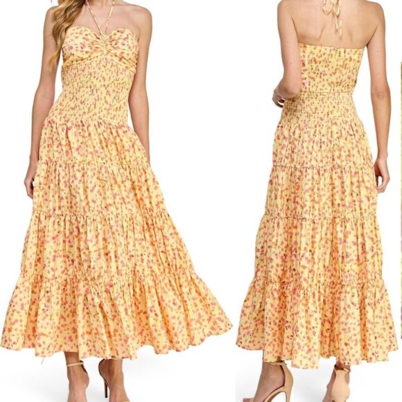 Romantic Floral Tiered Cotton Maxi Dress by Nordstrom size S - Picture 3 of 11
